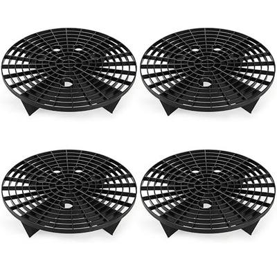 Kingrol 4 Pack Car Wash Bucket Grit Guard Inserts, 10.24" Automotive Bucket Dirt Trap for 3-5 Gallon Buckets, Wash Mitt Grit Separator with Finger Holes for Car Detailing, Black