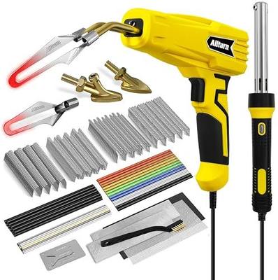Allturn Plastic Welder, Plastic Welding Kit 3 in 1,Yellow | The M8 Hot Cutting Tip, 38 PCS Welding Rods, 800 PCS Staples, Patent No. D970324