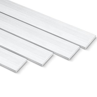 MorningRo 4 Pcs 304 Stainless Steel Flat Bar 1/8" Thickness Stainless Strip | 25/32" Width 12" Length Stainless Steel Rectangular Bar Metal Finishing Trim Strips Sheet for Kitchen DIY Craft Making