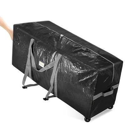 BALEINE 7.5 ft Rolling Christmas Tree Storage Bag, 2 Swivel Wheels for Easy Moving, Heavy Duty Extra Large Artificial Christmas Tree Bag with Reinforced Carry Handles and Fixed Buckle (Black)