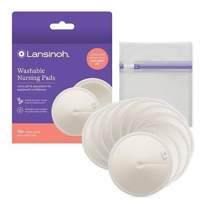Lansinoh Washable Nursing Pads, Made with Organic Bamboo Viscose, Reusable Breast Pads for Breastfeeding with Wash Bag, Breastfeeding Essentials, 10 Count | Made with Organic Bamboo Viscose, Reusable Breast Pads for Breastfeeding, Includes Wash Bag, Breastfeeding Essentials