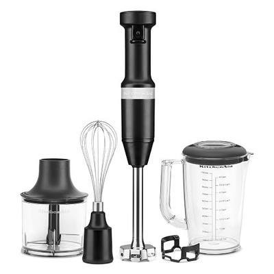KitchenAid Variable Speed Corded Hand Blender with Blending Pitcher, Whisk and Chopper Attachments, KHBV83BM, Black Matte