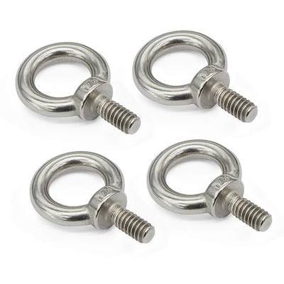 4 Packs 1/4"-20 Eye Bolts, 316 Stainless Steel Marine Grade Shoulder Eye Bolts, UNC Standard Threaded Lifting Ring