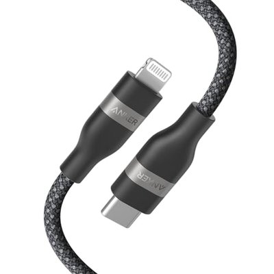Anker USB C to Lightning Cable, Upcycled-Braided Cord (3 ft)