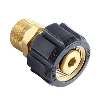 Pressure Washer Adapter, M22 15mm Female Thread to M22 14mm Male Fitting, 5000 PSI Pressure Washer Hose Coupler Brass Quick Hose Connector