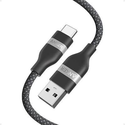 Anker Nano USB A to USB C Cable, CarPlay USB to USB C Cable (3 ft, Black) | Upcycled-Braided Cord for CarPlay, iPhone 17 / 16 Series, Samsung Galaxy Note20, and More
