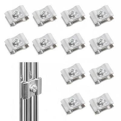White Gridwall Joining Clips Gridwall Wire Grid Panel Connector with Screws Metal Joining Clip Accessories for Wall Grid Panels- 12 Pack