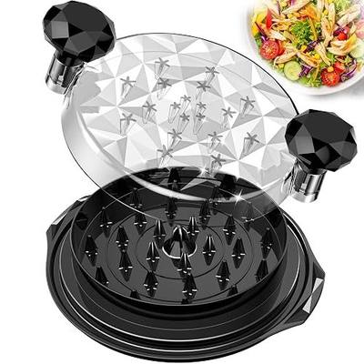 Chicken Shredder with Brush 10" Pro Chicken Shredder Tool Twist Stable Anti-Slip BPA Free Meat Shredder Tool Twist Ergonomic Handle Meat Grinder Dishwasher-safe Transparent Lid Black
