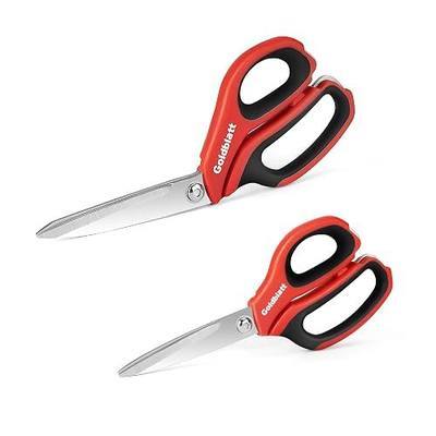 Goldblatt 2PCS Heavy Duty Scissors, Multipurpose Shop Scissors | Stainless Steel Blade and Comfortable Handle, Easy Cutting Cardboard, Wires, Leather, Fabric