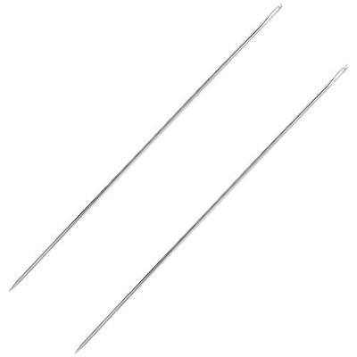 2 PCS Professional Upholstery Needle, 12'' Long Sewing Needles, Large Eye Hand Sewing Needles, with Needle Storage Tube, for Home Upholstery, Carpet, Leather, Canvas Repair Stitching