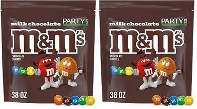 M&M'S Milk Chocolate Candy, Party Size, 2.4 lb Resealable Bag for Parties, Baking & Sharing (Pack of 2)