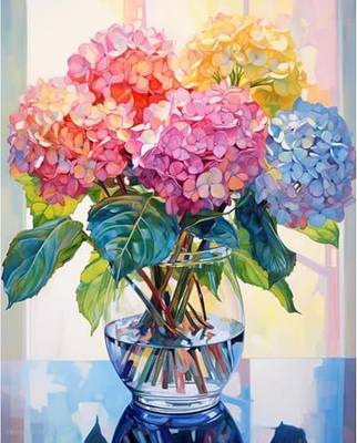 Flower Stamped Cross Stitch Kits - Colorful Flower Counted Cross Stitch Kits for Beginners Adults Needlepoint Cross-Stitch Patterns Dimensions Needlecrafts Embroidery Kits Arts and Crafts