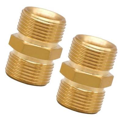 Pressure Washer Adapter M22-15mm to M22-14mm Connectors, 2 PCS | For Wand/Water Gun/Reel Kit/Foam Cannon, Brass Male to Male, Power Washer Hose Attachment, Easy To Install, Long-lasting,2PCS