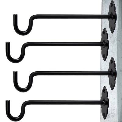 10 Inch 4 Pack Plant Hangers Outdoor or Indoor Shepherds Plant Hooks Plant Wall Hanger Bird Feeder Hook Hanging Bracket for Home Decor Bird Feeders Lanterns Wind Chimes Decorative