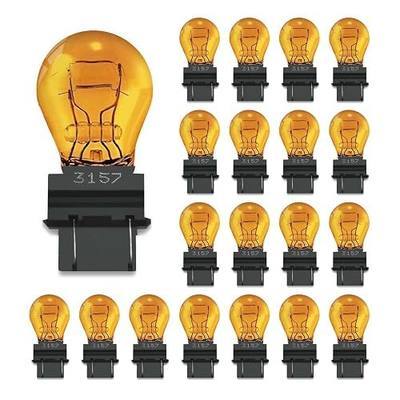 3157A(amber) Bulbs 20 Pack,12V 3047 3057 3157LL 3157K 3457 4057 4157 Miniature Bulb Mini Bulb,Brake Light Turn Signal Side Marker Tail Light Bulb Replacement