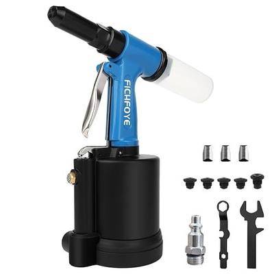 Heavy Duty Pneumatic Rivet Gun with 3/32", 1/8", 5/32", 3/16", 1/4" Rivet Heads | 4000LBF Air Rivet Gun Set with NPT 1/4 inch for Automotive, Construction, Manufacturing Industries