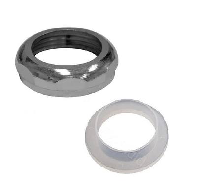 EZ-Fluid 1-1/2" Universal Brass Slip Joint Nut and Tailpiece Washer Gasket,Chrome for 3-1/2 Inch Kitchen Sink Strainer Drain Tubular (1)