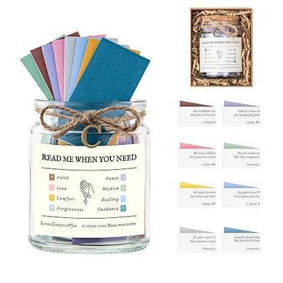 Bible Verse Jar, Initial C Read Me When Prayer, Emotion and Feelings Scripture, Brightness Jar Christian Gifts for Women, Scriptural Study Supplies Men Art Work for Family