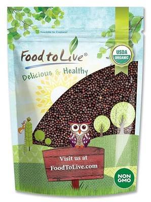 Food to Live Organic Brown Mustard Seeds, 12 Ounces – Non-GMO, Great for Pickling and Cooking. Non-irradiated. Bulk. Keto Friendly, Kosher