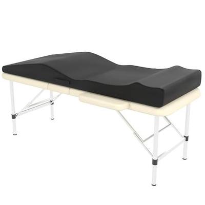 ENITYA Lash Bed Topper, Ergonomic Curvy Massage Table Foam Topper, Non-Slip Esthetician Bed Cushion with Removable Cover for Beauty Salon, Wax/Eyelash/Spa/Tattoo/Facial, 71"×27.5"(Black)