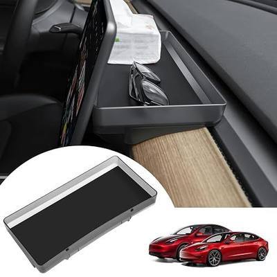 for Tesla Model Y Upgrade Behind Screen Storage Box Dashboard Hidden Organizer Tray Non-Slip Sunglass Card Holder for 2021-2023 Tesla Model 3 and 2021-2025 Model Y (Not fit 2025 Juniper)