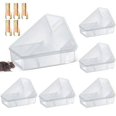 Qualirey 6 Pcs Mice Station with Key Triangle Mouse Station Lockable Reusable Bait Box, Enclosed Design for Indoor and Outdoor Use, Suitable for Small Mice (Translucent)