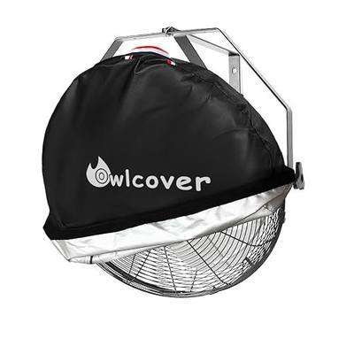Wall Mounted Non Oscillating Fan Cover 18-21 Inch Heavy Duty 600D Waterproof Dustproof Industrial Outdoor Fan Protector Black (Cover Only)