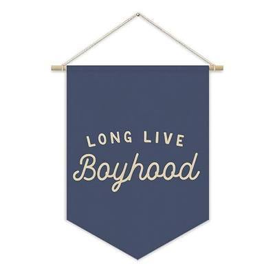 Navy Blue Boy Room Decor,Long Live Boyhood Canvas Banner Nursery Playroom Wall Decor for Boys Bedroom Toddler Decorations Teen Boy Room Decor,Playroom Decor Wall Hanging Flag 15x11 Inch