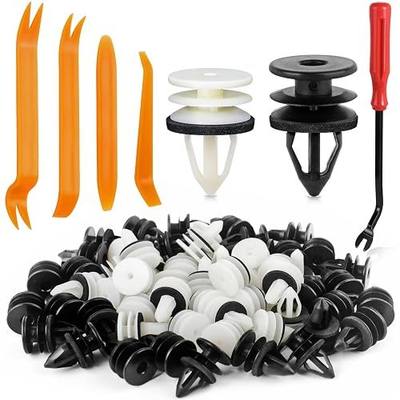 Xislet 60Pcs Door Panel Clips Compatible with GM Chevy GMC Buick Cadillac Hummer H2 Oldsmobile Pontiac, Interior Trim Retainer Clips with Sealer & Removal Tools Kit Replace 11519031 11519032