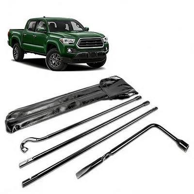 Spare Tire Tool Kit for 2005-2022 Tacoma Rattle-Free | Heavy Duty Lug Wrench Extension Rods with Hook for Spare Tire Winch | Direct OEM Fit | Rust & Corrosion Resistance