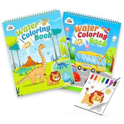 ZMLM Paint with Water Coloring Books for Toddlers - Mess Free Painting Activity for Kids - Arts & Crafts Gift Toy for Boy Girl Ages 4+ Birthday Christmas Stocking Stuffers(Dinosaurs & Traffic)