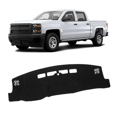 KUST Dash Cover for 2014-2018 Chevy Silverado/GMC Sierra 1500,2015-2019 Chevrolet Silverado/GMC Sierra 2500HD 3500HD (NOT Covering the Speaker Holes) Dashboard Cover Polyester Non-Slip Black