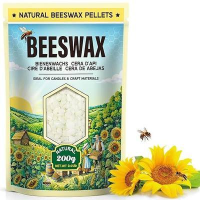 Beeswax Pellets for Candle Making – 0.44lb/2lb/5lb – Natural Beeswax for Candles, Lip Balms, and Skincare – White Beeswax for DIY Projects – Ideal for Beginners and Experts(0.44lb)