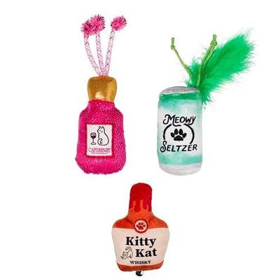 Fringe Studio Kitten My Drink ON, Small Plush Cat Toy 3PCS Set, PetShop Collection (904040)