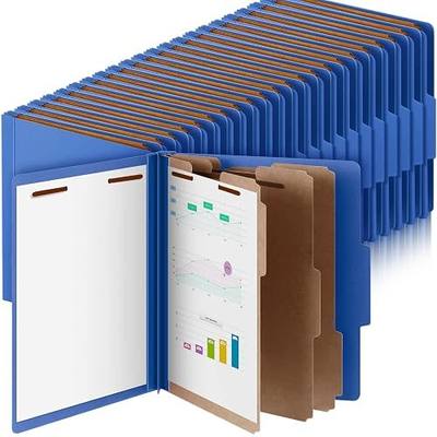 Skyygemm 48 Pcs Classification Folders Letter Size, 3 Divider Pressboard File Folder with Fasteners, Expanding File Organizer Bulk for School Teachers, Office Employee, Coworker, Staff (Dark Blue)