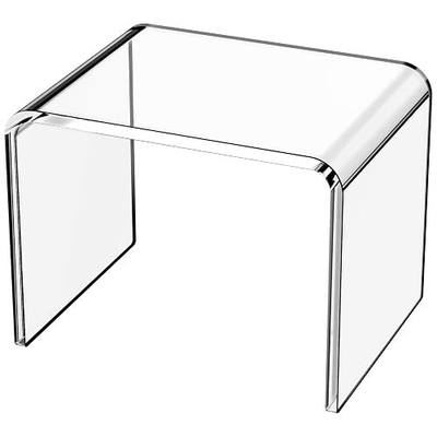 Acrylic Step Stool Small Stool, Clear Acrylic Foot Stool for Bathroom Bedroom Kitchen Holds Up to 250lbs Clear (with Non-Slip, 12.6'' x 9'' × 9.8'')