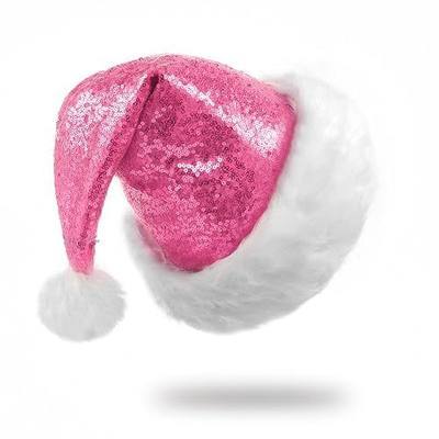 Sequin Christmas Hat for Adult Unisex Thicken Comfortable Santa Hat for Christmas New Year Festive Theme Party Supply