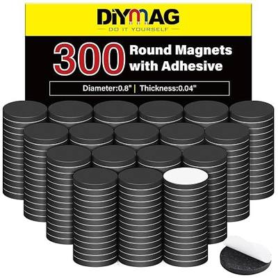 DIYMAG Magnets with Adhesive Backing 300Pcs Rounds 0.8 x 0.04inch | for Whiteboard,Crafts, Small Magnetics Tape ,Magnetic Sheets, Magnetism Strips,Stickers ,for Classroom ,Refrigerator 