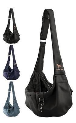 Noah & Paw Dog Sling Carrier for Small Dogs 5-18lb, Dog Sling for Small Dogs and Cats, Dog Carrier with Adjustable Padded Strap, Premium Twill, Lined with Fur, Double Safety Feature, Machine Washable