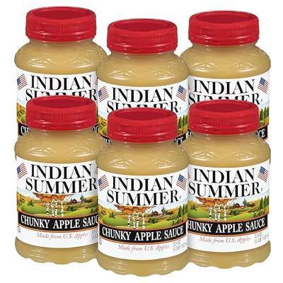Indian Summer Premium Chunky Applesauce Made from US Apples and American Growers (Chunky Original, 23 Ounces Each, Pack of 6)