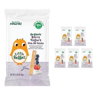 Little Bellies Organic Berry Yogurt Pick-Me Sticks, (Pack of 5 x 0.56 oz Individual Packs)