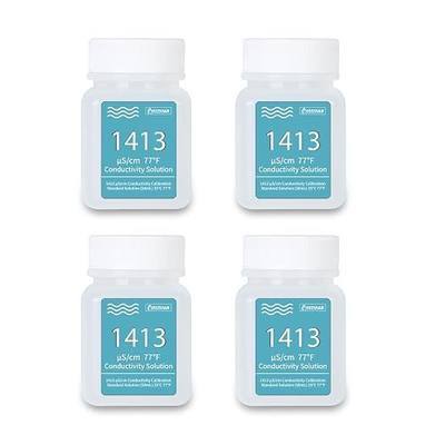 UIUZMAR 1413μS/cm Calibration Solution Conductivity Buffer Solution | EC Solution for EC Tester Hydroponics Meter 4 Bottles of 50mL