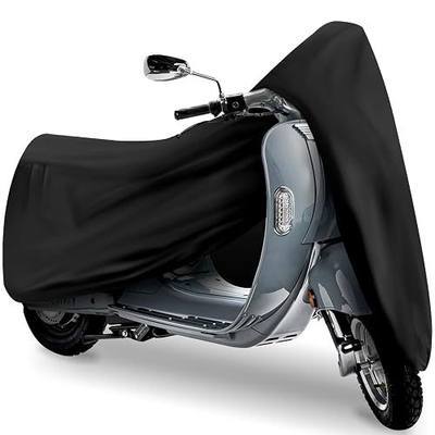 Scooter Cover, Waterproof Moped Cover, Vespa Cover, Outdoor Windproof and UV, for 72" Long Yamaha Honda Ruckus Motorbike Cover (Black)