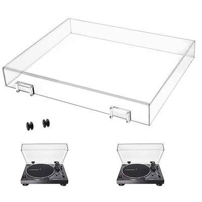 Stereo Turntable Dust Cover Protector Compatibe with Audio AT-LP120XUSB-BK/AT-LP120XBT-USB-T-e-c-h-n-i-c-a, Clear Acrylic Stereo Turntable Dustcover for Modern Vintage Record Players, Clear