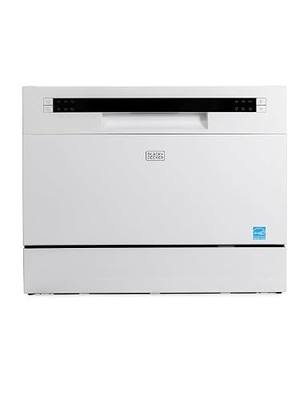 BLACK+DECKER Countertop Dishwasher, Counter Dishwasher with 6 Wash Programs, 6-Place Setting Capacity, Stainless Steel Interior, ENERGY STAR Certified, BCD6SD, White