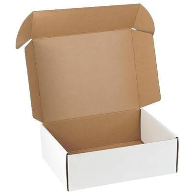 12"x9"x4" Shipping Boxes Set of 5, White Corrugated Cardboard Box Literature Mailer
