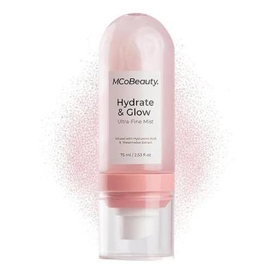 MCoBeauty Hydrate & Glow Ultra Fine Mist - Hydrating Shimmer Face Mist | Refreshing Dewy Makeup Prep & Setting Mist, For Face & Body, Hydrating Hyaluronic Acid & Watermelon, Vegan & Cruelty Free