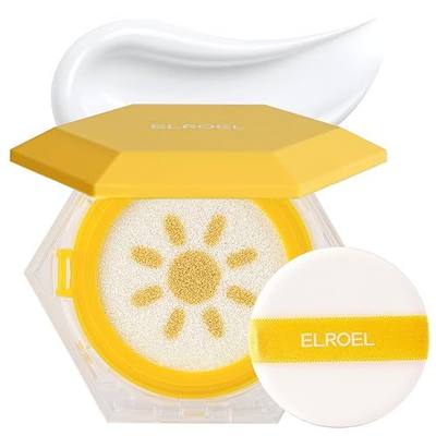 ELROEL Pang Pang Sun Cushion Plus - Broad Spectrum SPF 50 Face Sunscreen with 72-Hour Hydration & Cooling Effect - Sweat, Sand, Dirt & Water-Resistant - Hypoallergenic Korean Skin Care 0.53 oz