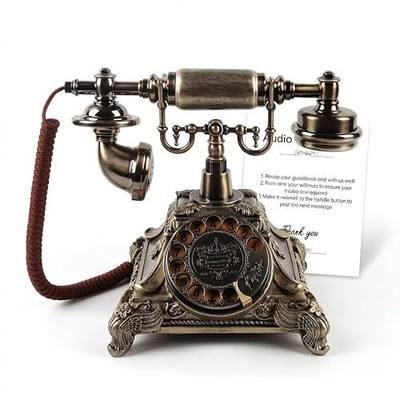 Audio Guest Book Wedding Phone, FESTRING Audio Guestbook, Recording Wedding Phone Guest Book, Retro Design Perfect for Weddings/Parties/Birthday/Graduation/Baby Shower/Retirement (Antique Brown)