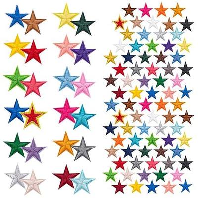 102 PCS Star Iron On Patches, 34 Colors Mini Embroidered Sew On Patches | 1.18 inch mini stars, Decorative Patches, for backpacks, jackets, hats, clothing repair, DIY crafts, scrapbooking